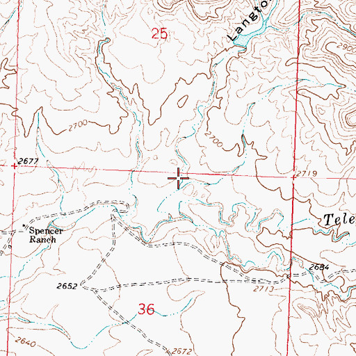 Topographic Map of Langton Coulee, MT