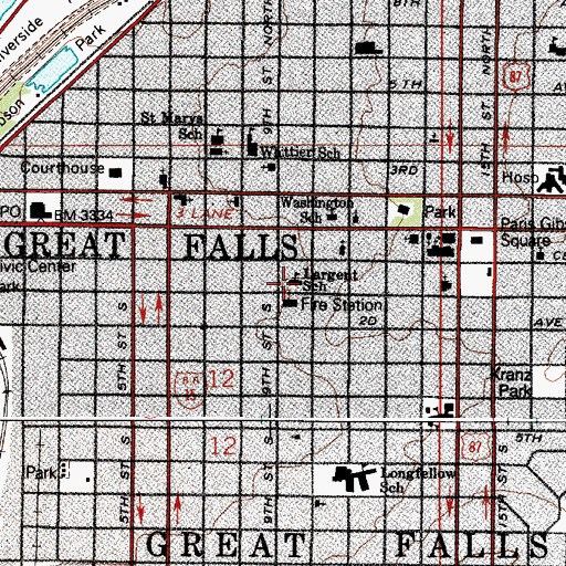 Topographic Map of Largent School (historical), MT