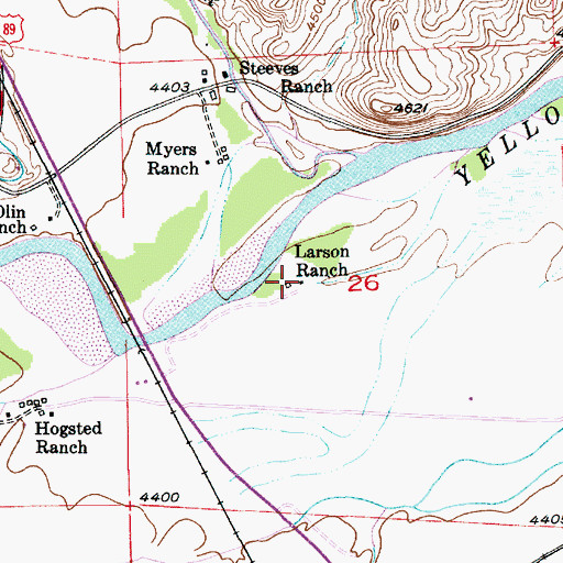 Topographic Map of Larson Ranch, MT