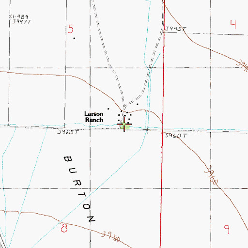 Topographic Map of Larson Ranch, MT