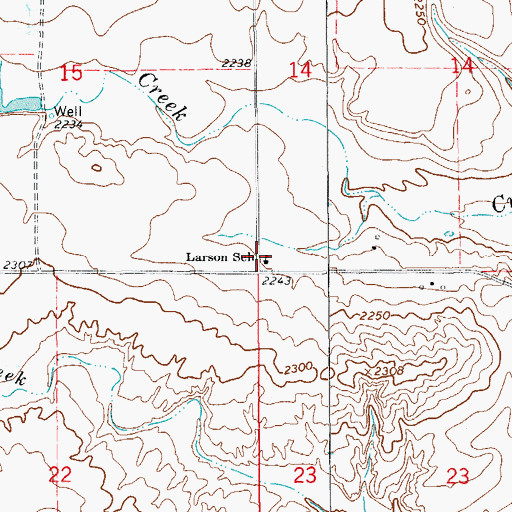 Topographic Map of Larson School (historical), MT