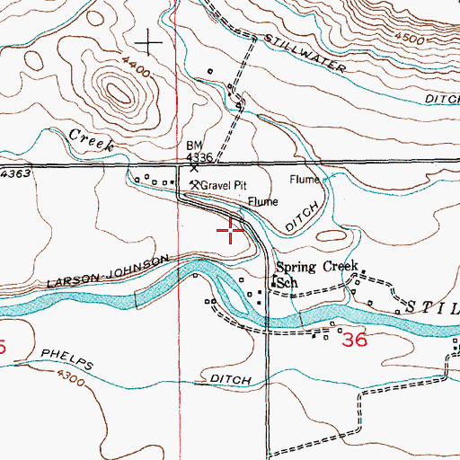 Topographic Map of Larson-Johnson Ditch, MT