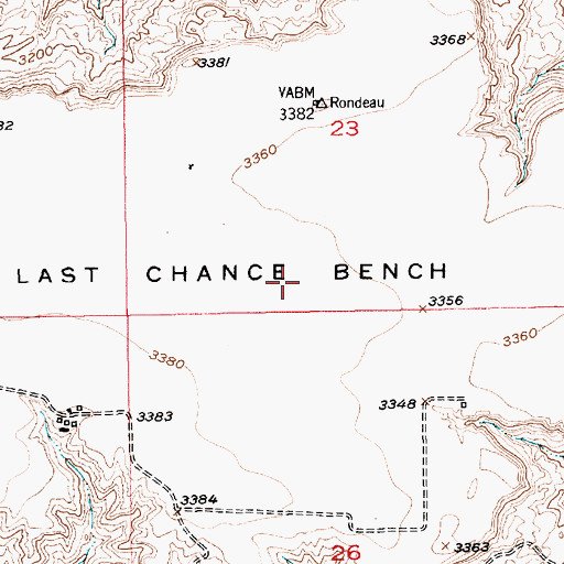 Topographic Map of Last Chance Bench, MT