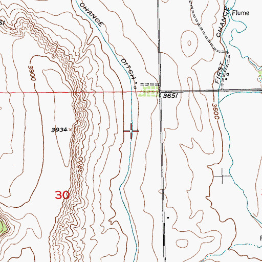 Topographic Map of Last Chance Ditch, MT