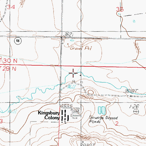 Topographic Map of Lauffer Ranch, MT