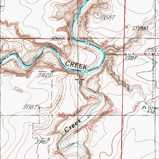 Topographic Map of Laughlin Coulee, MT