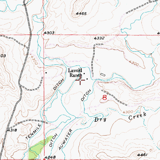 Topographic Map of Lavold Ranch, MT