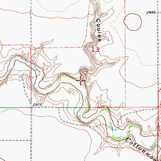 Topographic Map of Layton Coulee, MT