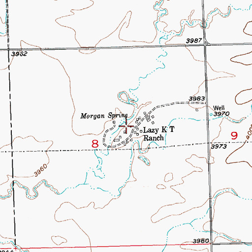 Topographic Map of Lazy K T Ranch, MT
