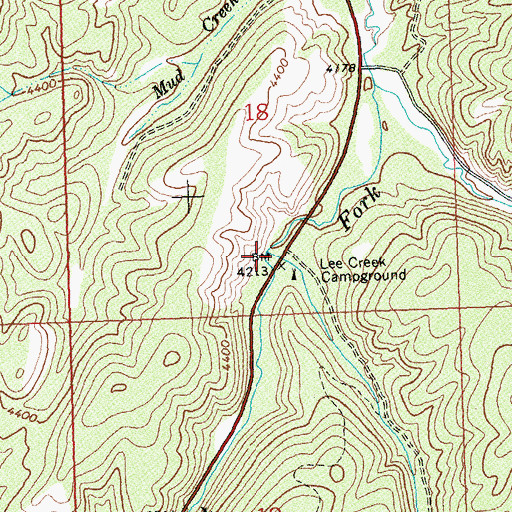 Topographic Map of Lee Creek, MT