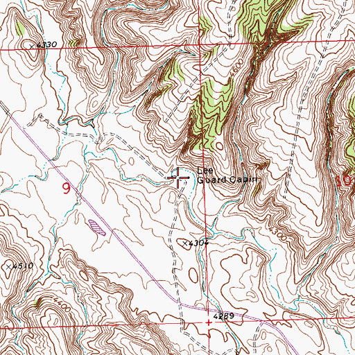 Topographic Map of Lee Guard Cabin, MT