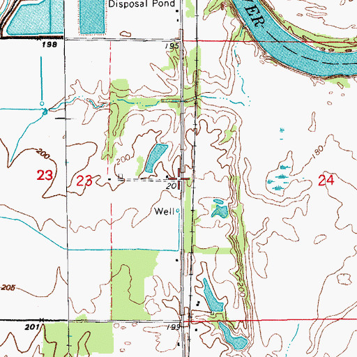 Topographic Map of Harrys (historical), AR