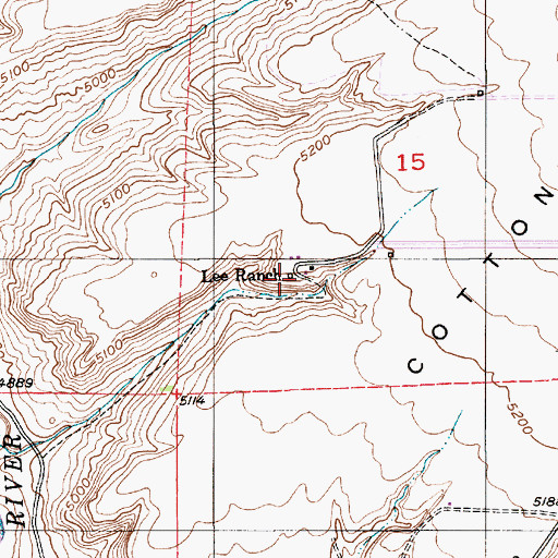 Topographic Map of Lee Ranch, MT