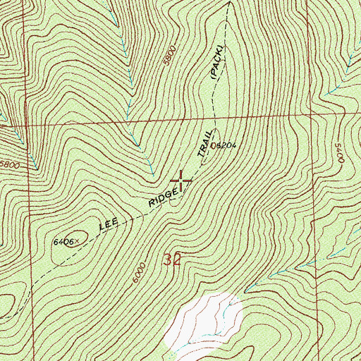 Topographic Map of Lee Ridge Trail, MT