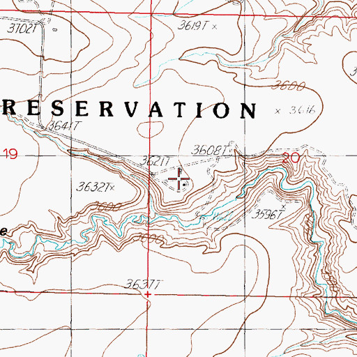 Topographic Map of Lenoir Ranch, MT