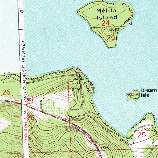 Topographic Map of Lentz Point, MT