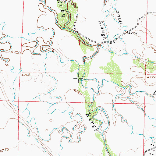 Topographic Map of Leonard Slough, MT
