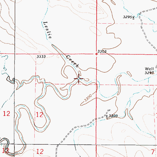 Topographic Map of Leslie Creek, MT