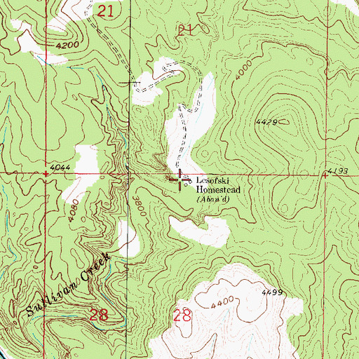 Topographic Map of Lesofski Homestead, MT
