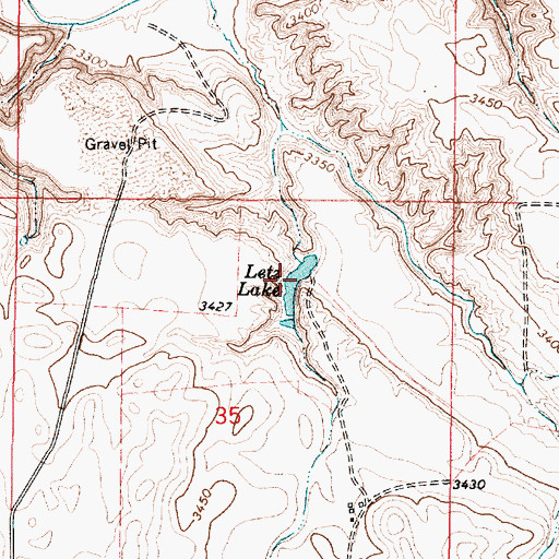 Topographic Map of Letz Lake, MT