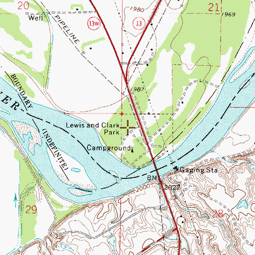 Topographic Map of Lewis and Clark Park, MT