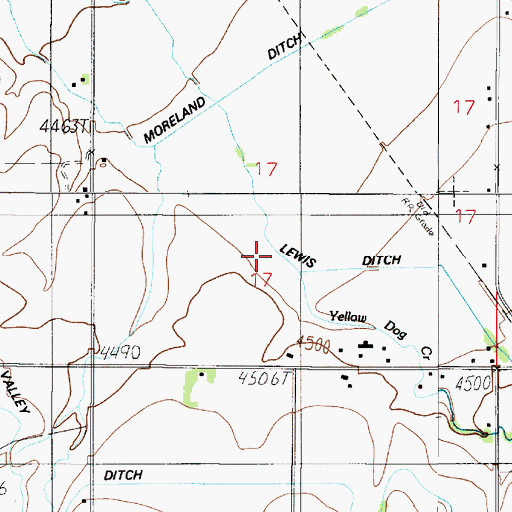 Topographic Map of Lewis Ditch, MT