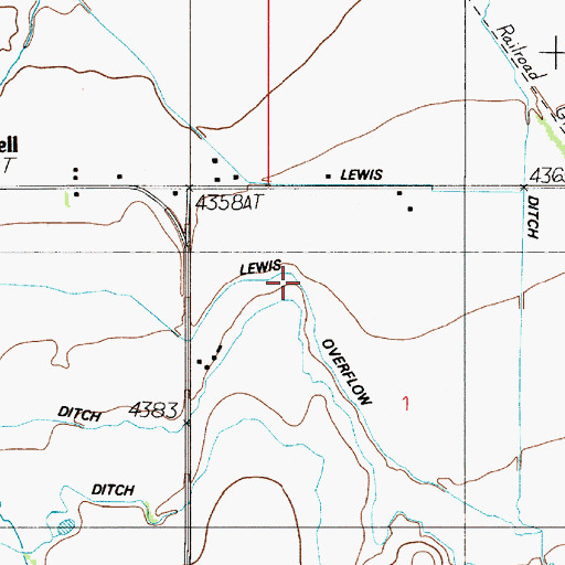 Topographic Map of Lewis Overflow, MT
