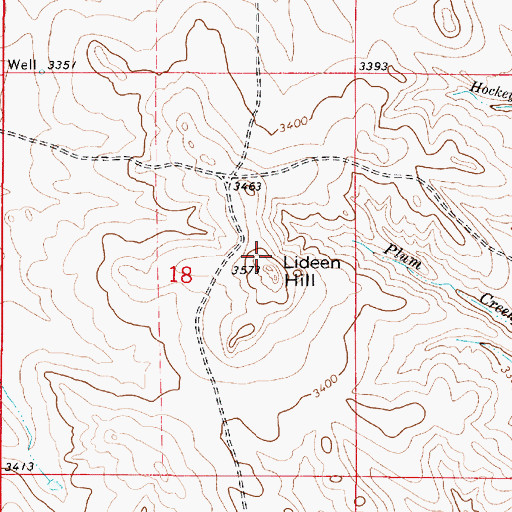 Topographic Map of Lideen Hill, MT