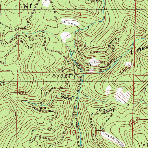 Topographic Map of Limestone Canyon, MT