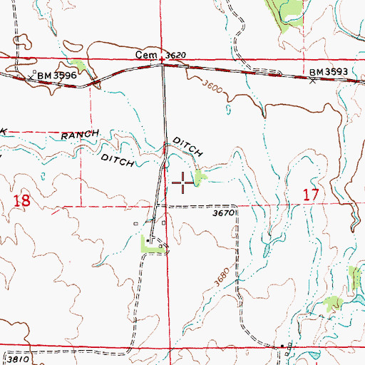 Topographic Map of Lincoln Ditch, MT
