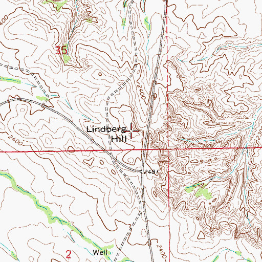 Topographic Map of Lindberg Hill, MT