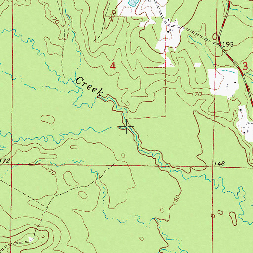 Topographic Map of Bear Creek, AR