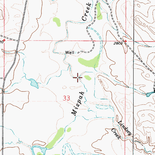 Topographic Map of Lindsey Creek, MT