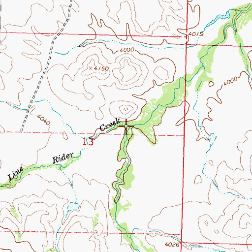 Topographic Map of Line Rider Creek, MT