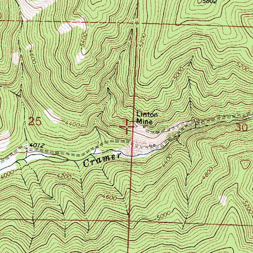 Topographic Map of Linton Mine, MT