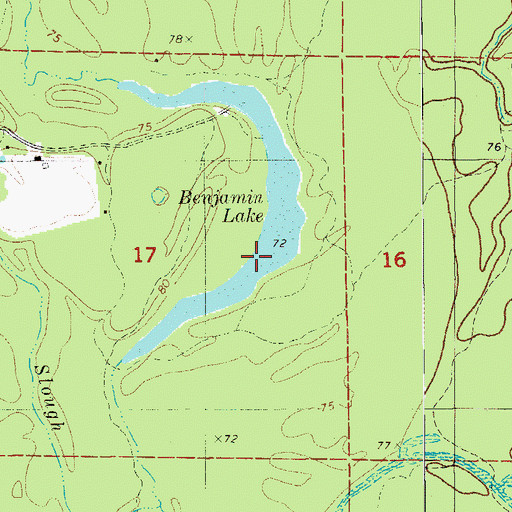 Topographic Map of Benjamin Lake, AR