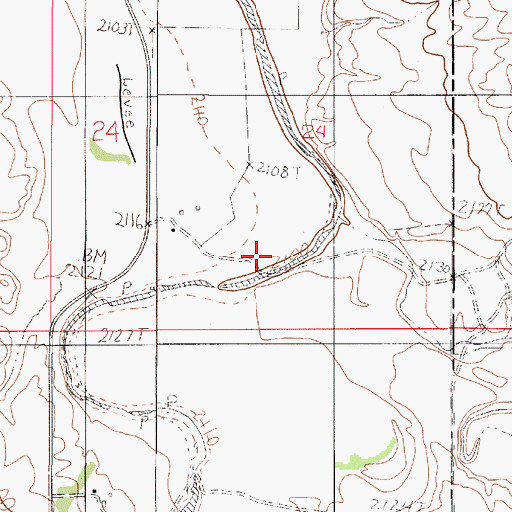 Topographic Map of Lisk Creek, MT