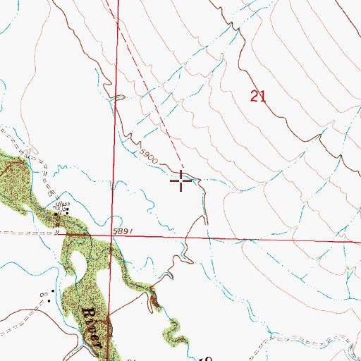 Topographic Map of Little Ashbough Canyon, MT