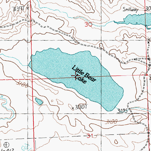 Topographic Map of Little Bear Lake, MT