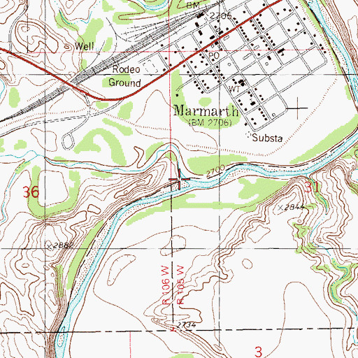 Topographic Map of Little Beaver Creek, ND