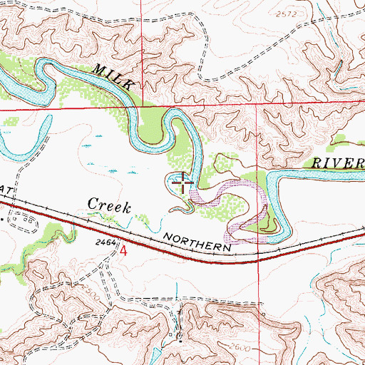 Topographic Map of Little Boxelder Creek, MT