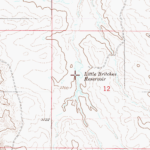 Topographic Map of Little Britches Reservoir, MT