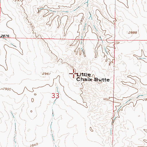 Topographic Map of Little Chalk Butte, MT