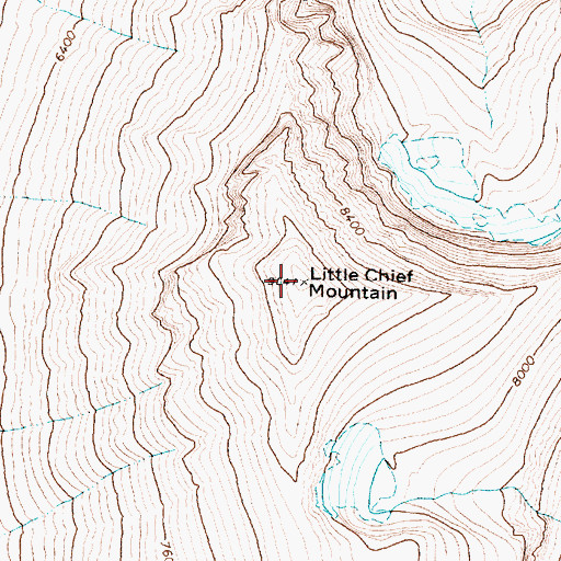 Topographic Map of Little Chief Mountain, MT