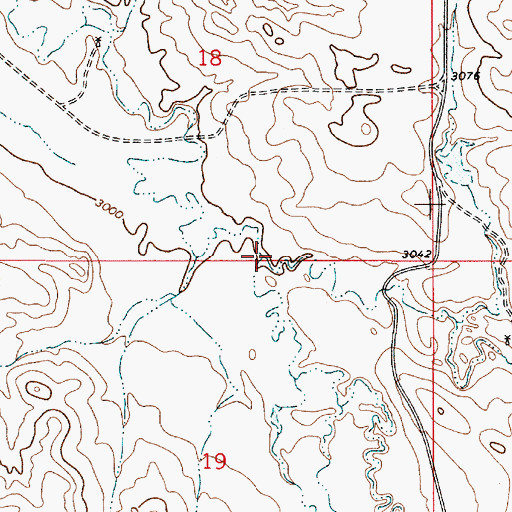 Topographic Map of Little Corral Creek, MT