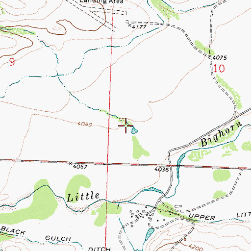 Topographic Map of Little Cottonwood Creek, MT