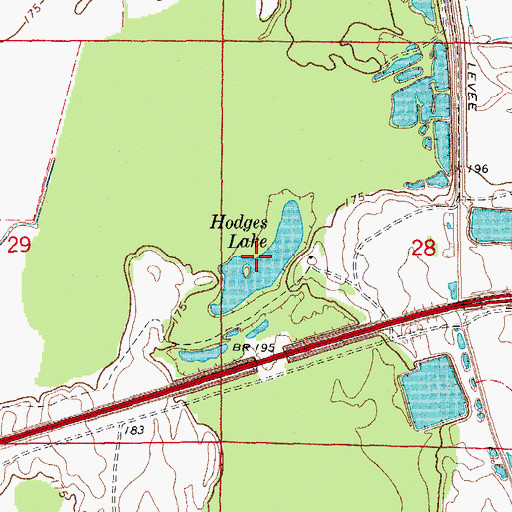 Topographic Map of Hodges Lake, AR
