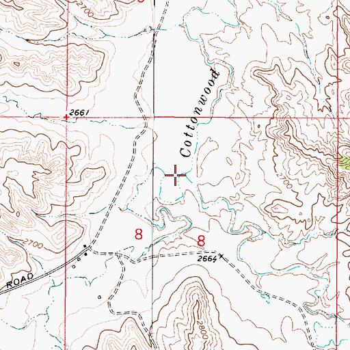 Topographic Map of Little Cottonwood Creek, MT
