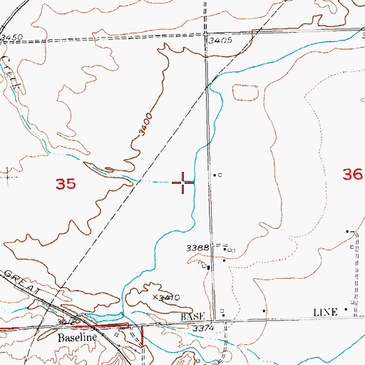 Topographic Map of Little Cove Creek, MT