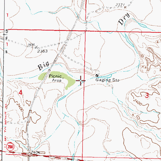 Topographic Map of Little Dry Creek, MT